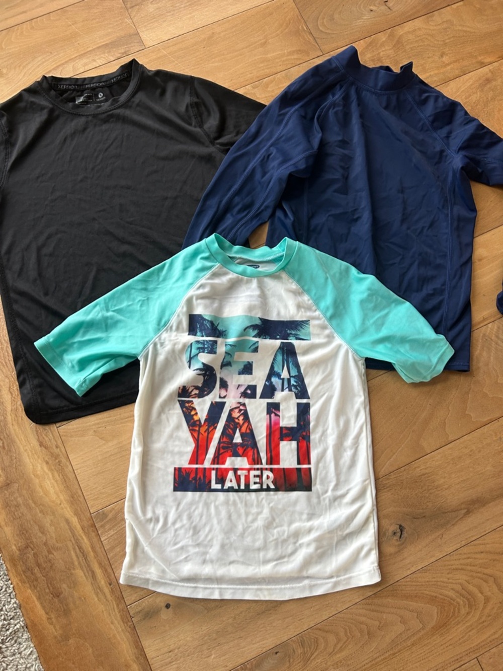 Set of Boys Swim Shirts/Rash Guard Tee